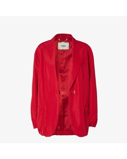 Fendi Red Single Breasted Blazer Jacket
