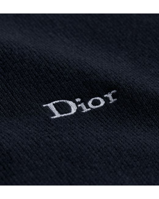 Dior Blue Zippered Hoodie With Logo for men