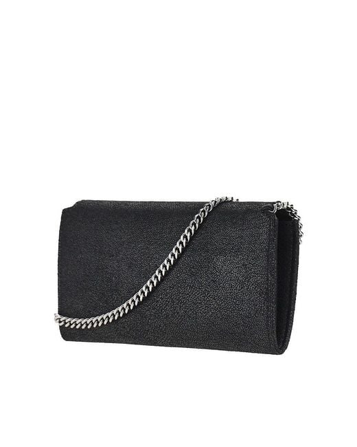 Stella McCartney Black Wallet With Falabella Shoulder Strap