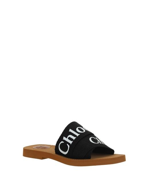 Chloé Black Woody Sandals