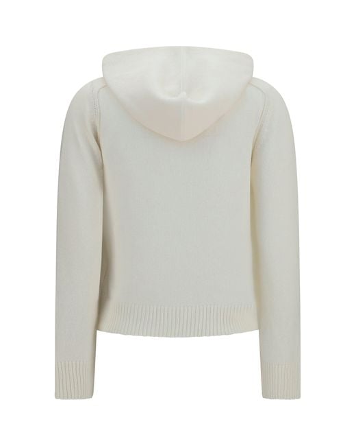 Burberry White Cardigan Hooded Wool