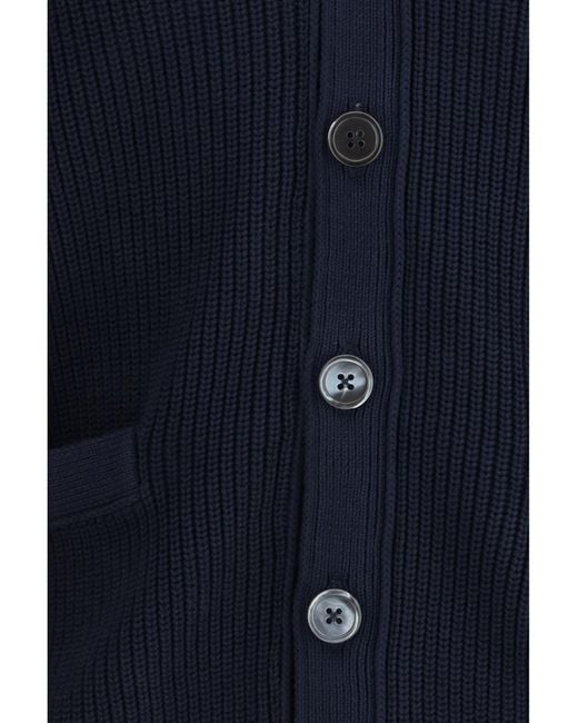 Thom Browne Blue V-Neck Cardigan for men