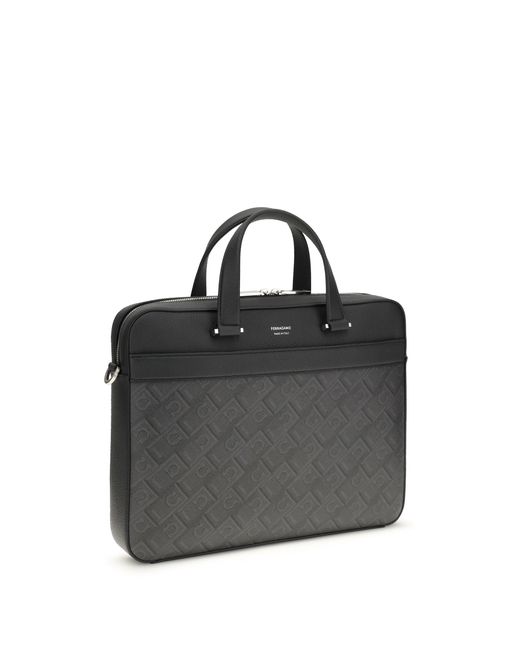 Ferragamo Black Monogram Work Bag for men