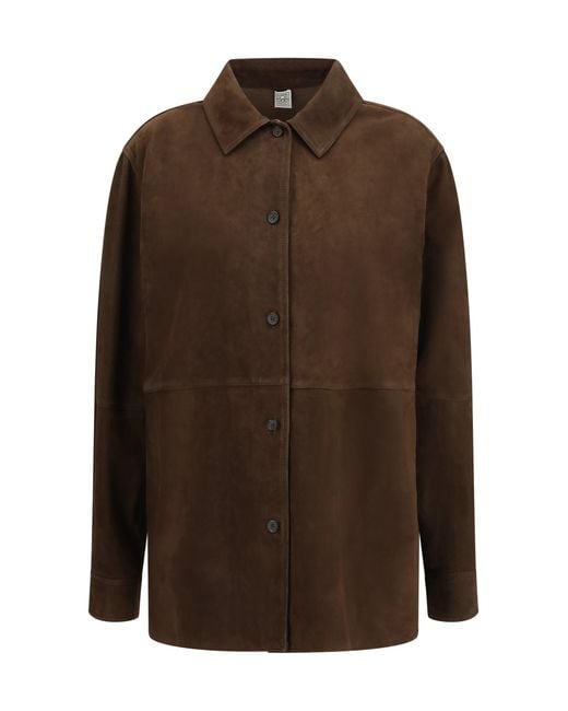 Totême Brown Suede Shirt Jacket