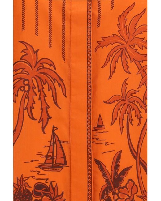 ALÉMAIS Orange Oversized Printed Shirt