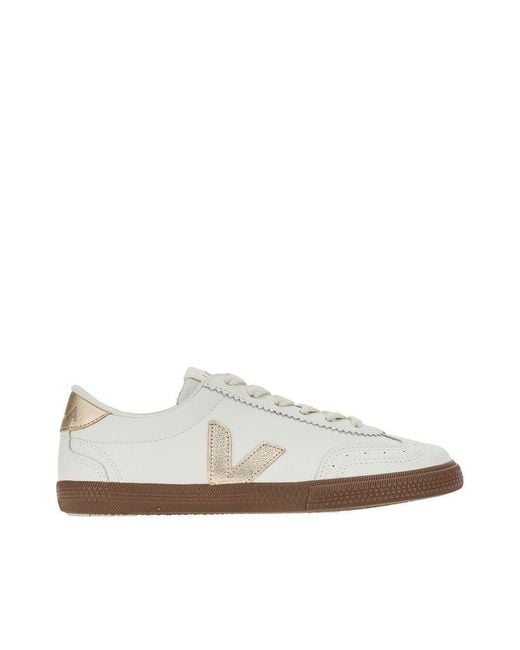 Women's White Leather 'Volley' Trainers
