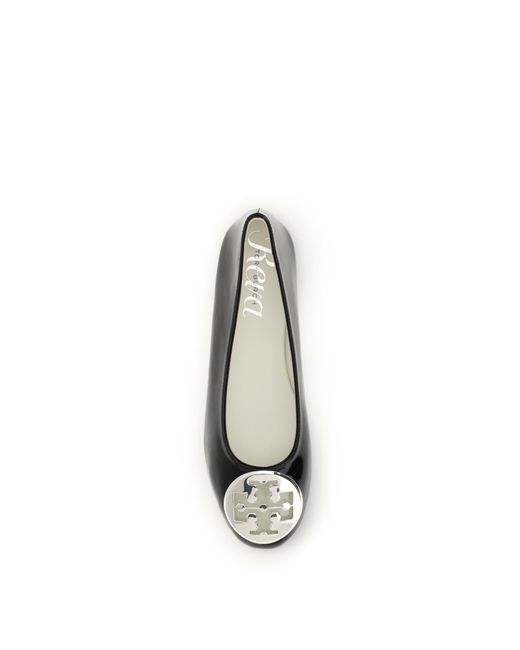 Tory Burch Black Ballet Flats Reva Patent Leather