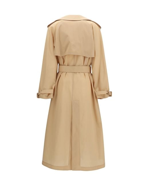 Ermanno Scervino Natural Double-Breasted Trench Coat