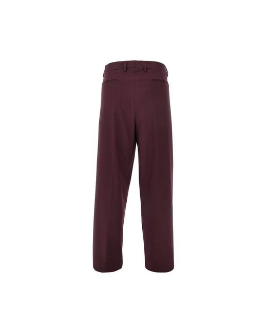MARSĒM Purple Twill Pants With Darts for men