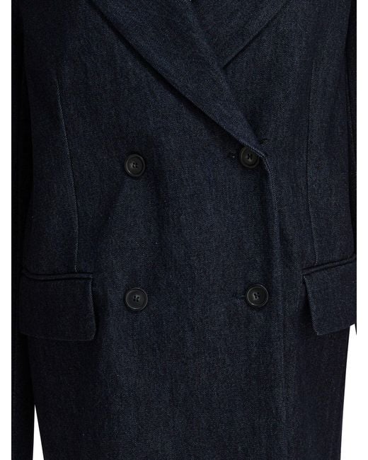 Max Mara Blue Oversized Double-Breasted Blazer Jackets And Coats