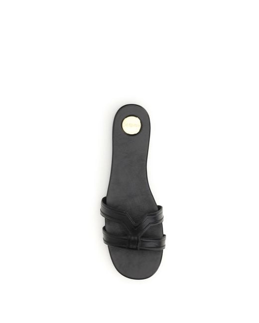 Saint Laurent White Smooth Leather Mabrouka Sandals