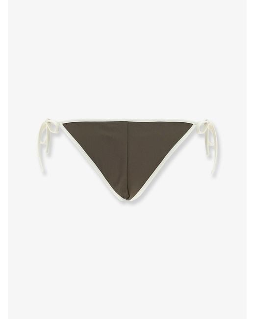 Brunello Cucinelli Natural Nylon Bikini Bottoms With Contrasting Profiles