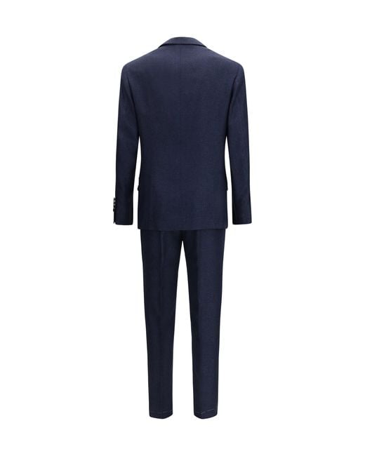 Brunello Cucinelli Blue Two-Piece Single-Breasted Suit for men