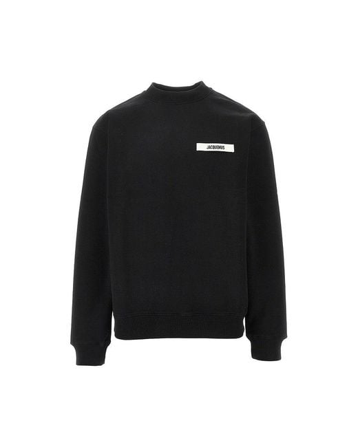 Jacquemus Black 'Gros Grain' Crewneck Sweatshirt for men
