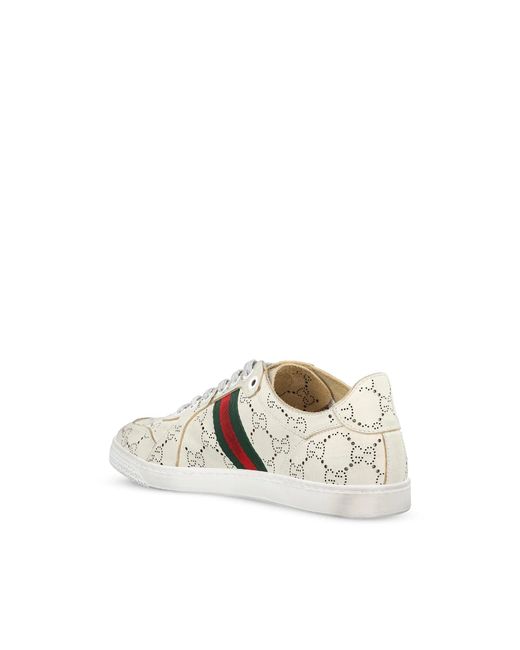 Gucci White Gg Web Sneakers