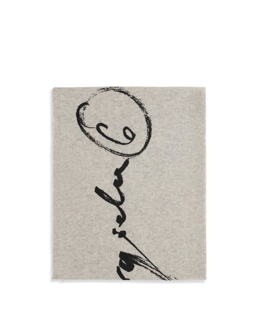 MM6 by Maison Margiela Gray Signature Knitted Scarf Melange