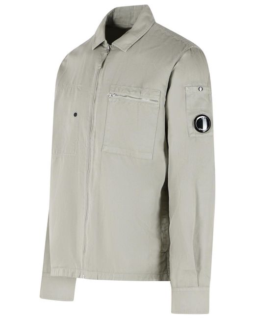C P Company Gray Taupa Linen Blend Jacket for men