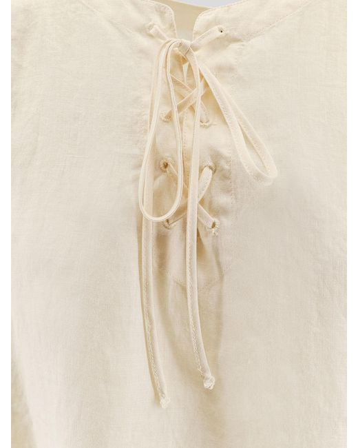 Aspesi White Shirt Vissuto Linen