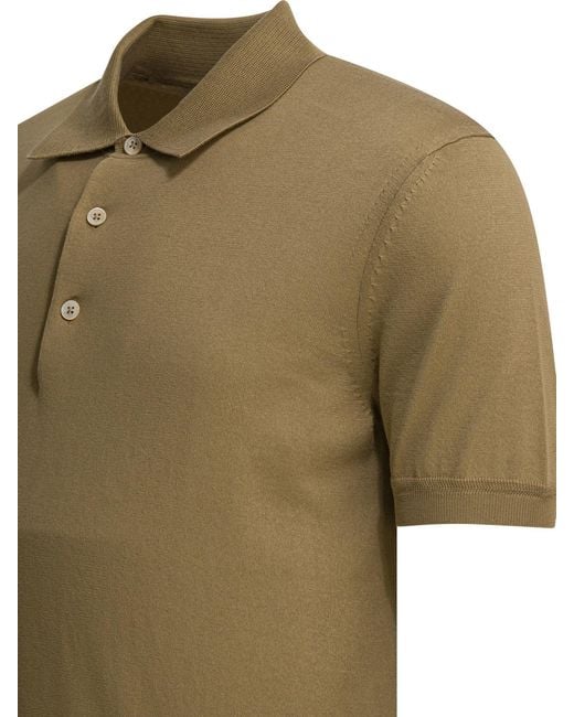 Tom Ford Green Cotton Knit Polo Shirt for men