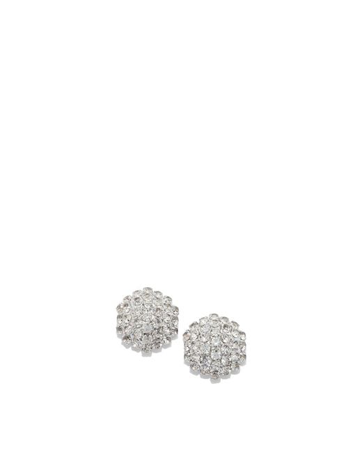 Self-Portrait White Earrings With Crystals