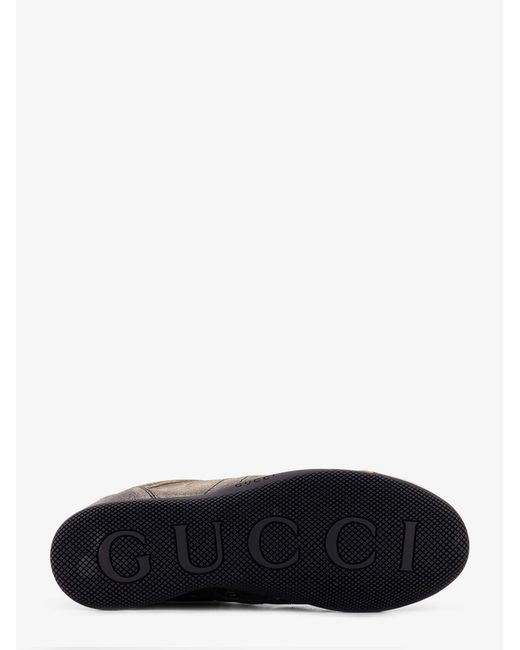 Gucci Brown Shift Delave Leather Sneakers