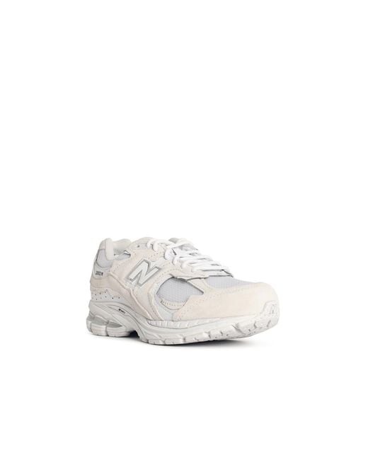 New Balance White 2002R Mesh And Suede Sneakers
