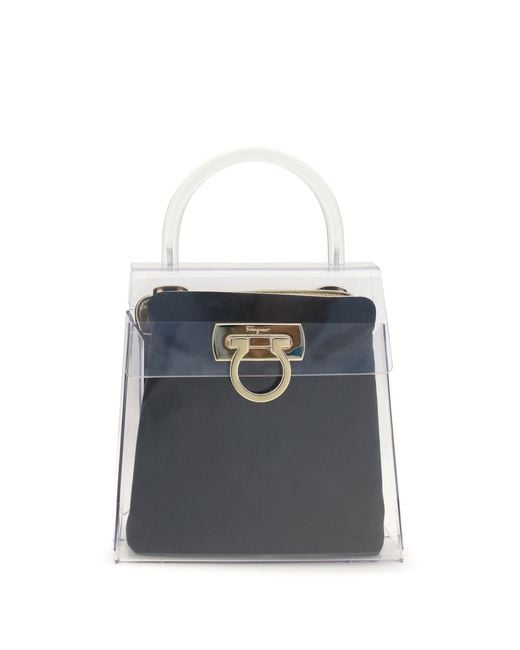 Ferragamo Blue Pvc Top Handle Handbag