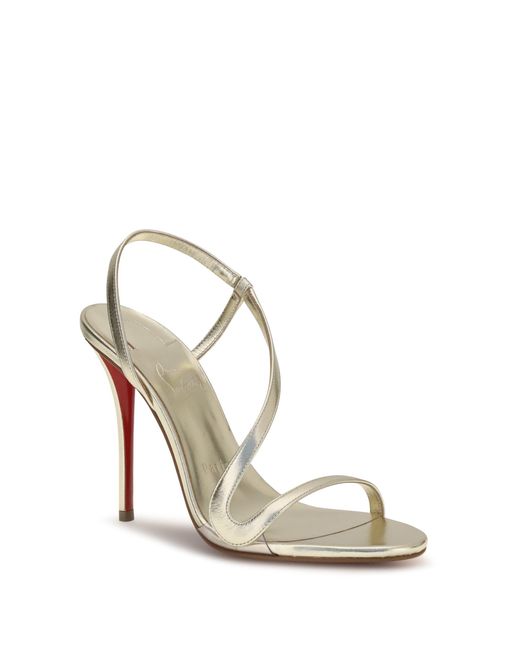 Christian Louboutin White Sandals Rosa Z Platinum Calf Leather