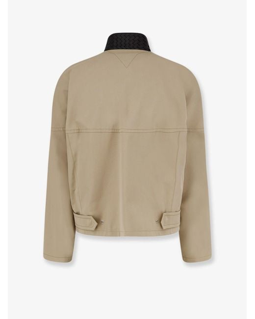 Bottega Veneta Natural Cotton Jacket With Intrecciato Detail for men