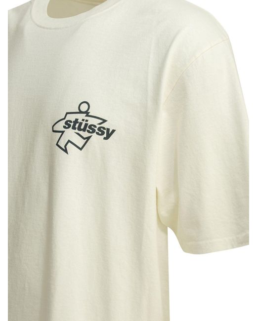 Stussy White Cotton T-Shirt for men