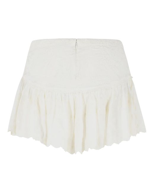 Isabel Marant White 'Zoelia' Shorts With Embroideries