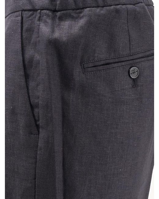 Hevò Blue Shorts Torre Lapillo Linen for men