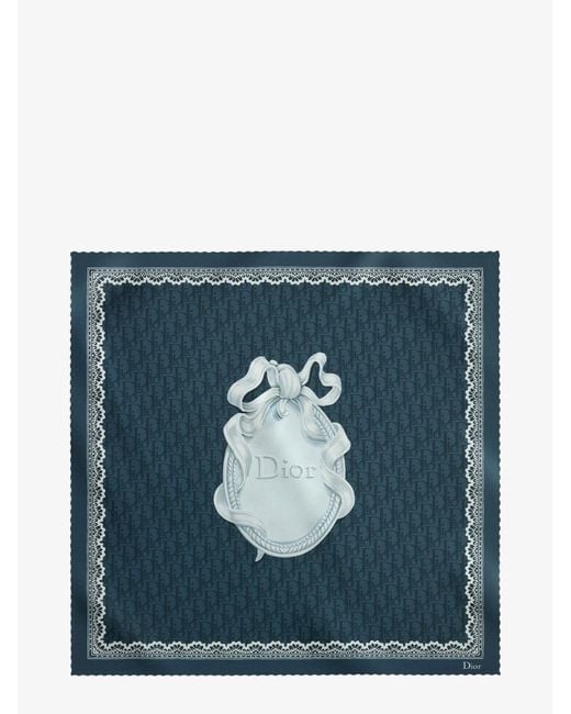 Dior Blue Dior Dior Medaillon 70 Squared Silk Foulard