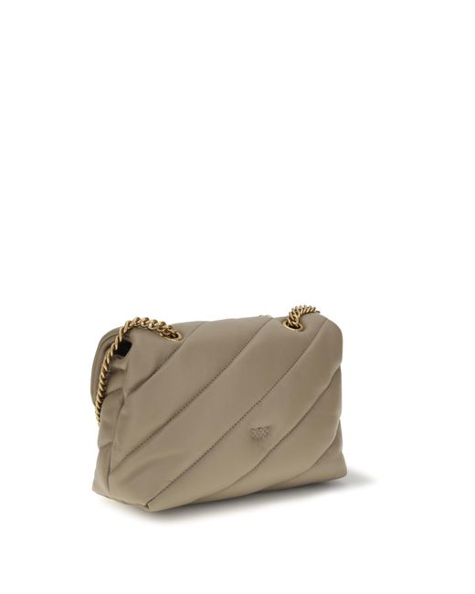 Pinko Gray Love Mini Puff Shoulder Bag Antique