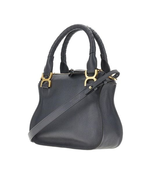 Chloé Black Grained Leather Small 'Marcie' Bag
