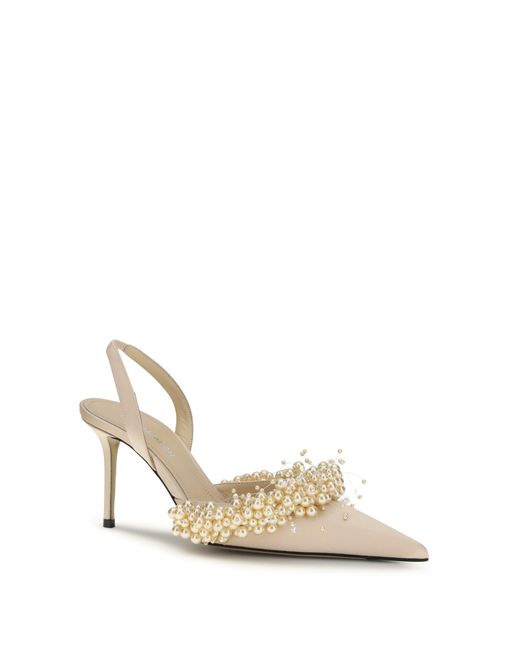 Mach & Mach White Slingback Pumps