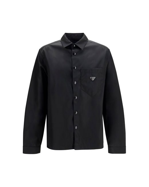 Prada Blue Re-Nylon Shirt for men