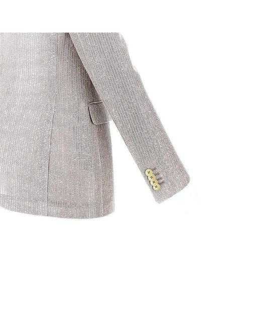 Tagliatore Brown 'Parigi' Cotton Double-Breasted Jacket
