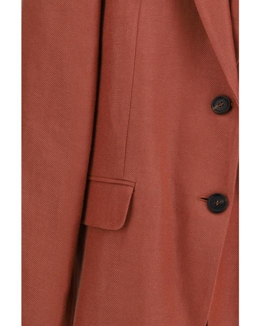 Brunello Cucinelli Orange Single-Breasted Linen Blazer