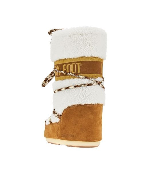 Moon Boot White Shearling Icon Boots
