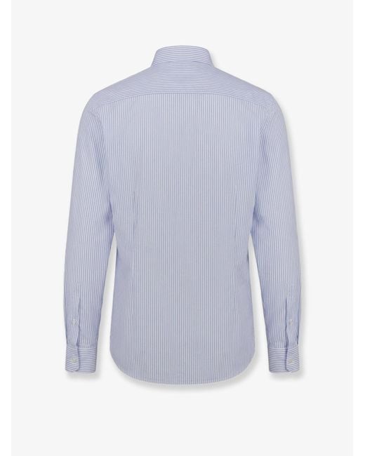 Dior Blue Dior Cotton Shirt With Striped Motif for men