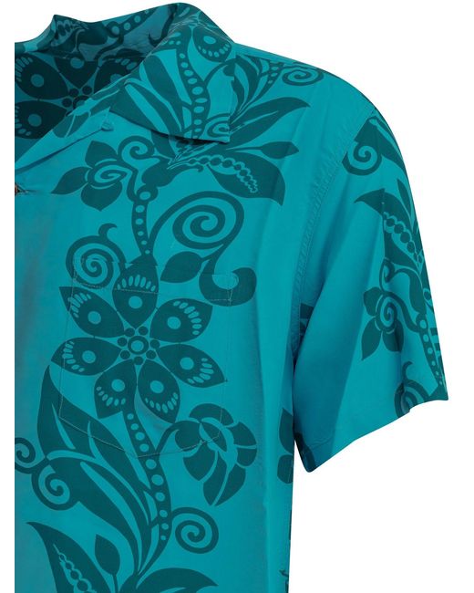 Sun Surf Blue "Pictograph Flower" Casual Shirt for men