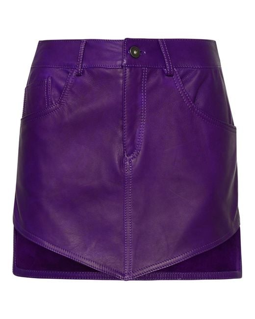 Salvatore Santoro Purple Lear Miniskirt