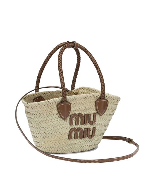 Miu Miu Natural Small Straw Handbag