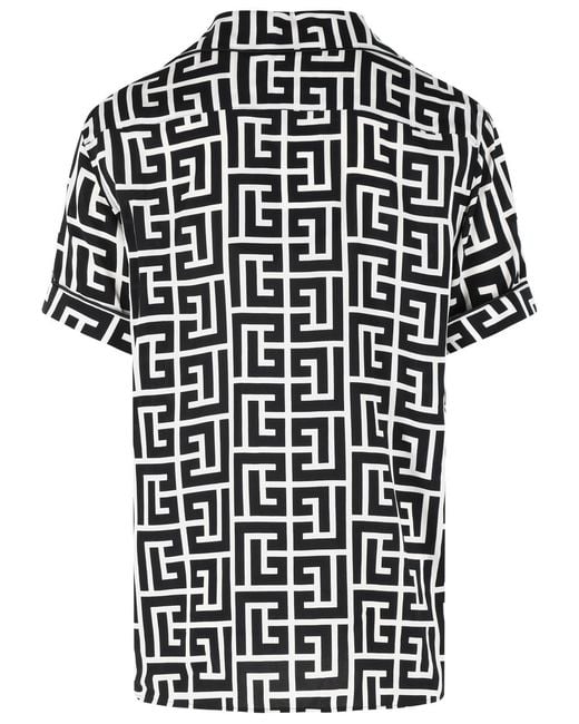 Balmain Black Viscose Shirt for men