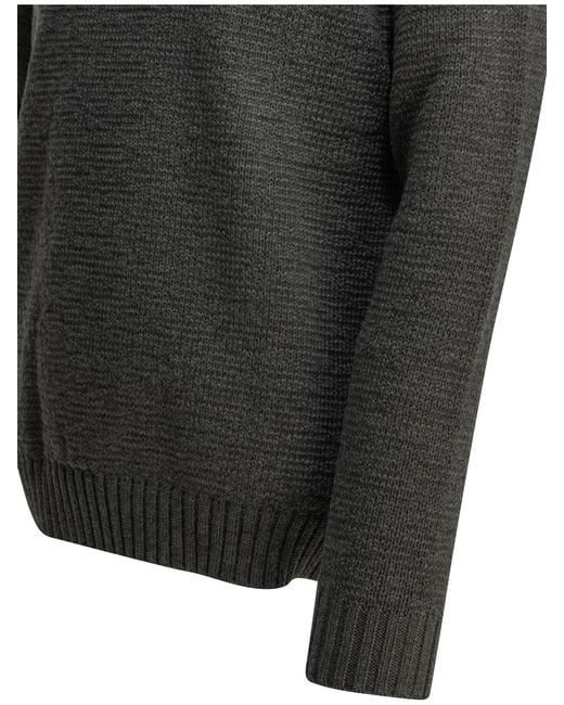 Prada Gray Virgin Wool Crewneck Sweater for men