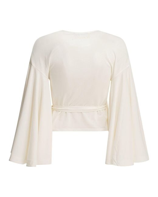 Jacquemus White Casual Wrap-Around Top
