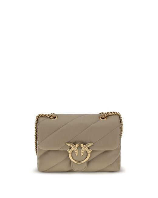 Pinko Gray Love Mini Puff Shoulder Bag Antique