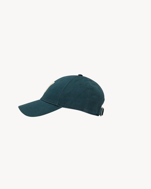 Saint Laurent Blue College Gabardine Baseball Cap for men