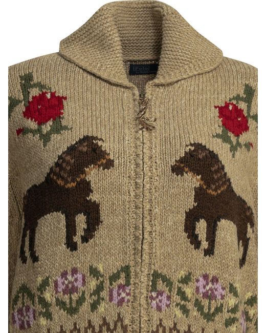 Polo Ralph Lauren Green Textured-Knit Cardigan